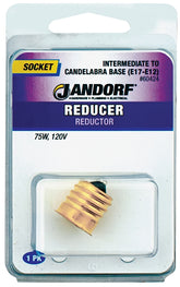 Jandorf 60424 Socket Reducer, 75 W, Brass, Gloss